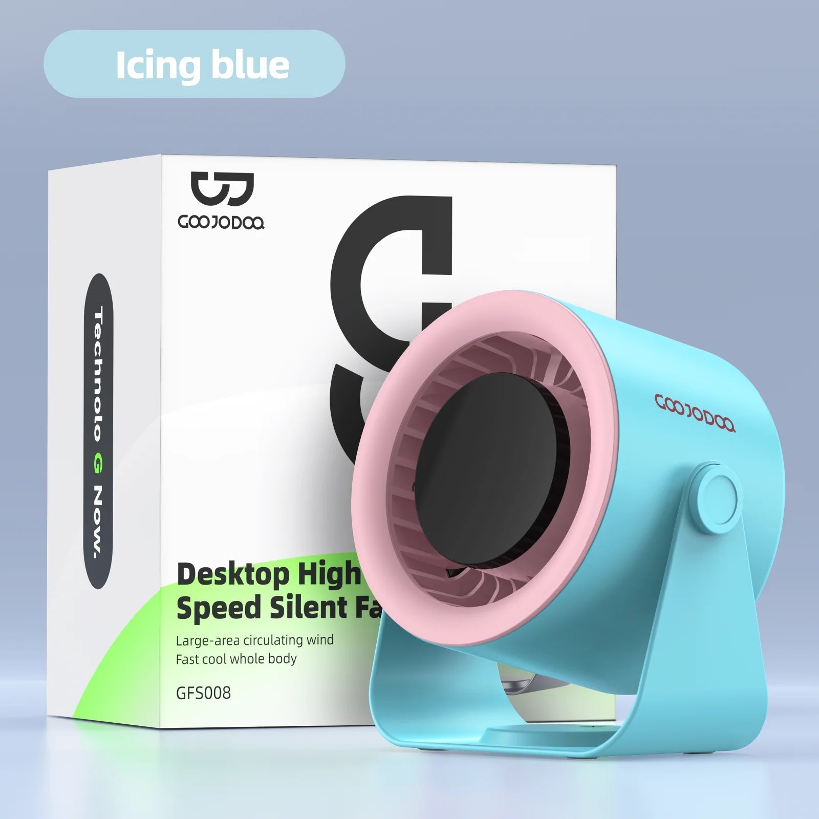 GOOJODOQ Desktop Fan 4000mAh Silent Adjustable Speed Air Circulation Fan 100 Speeds with Digital Display Wall Mountable LevHub