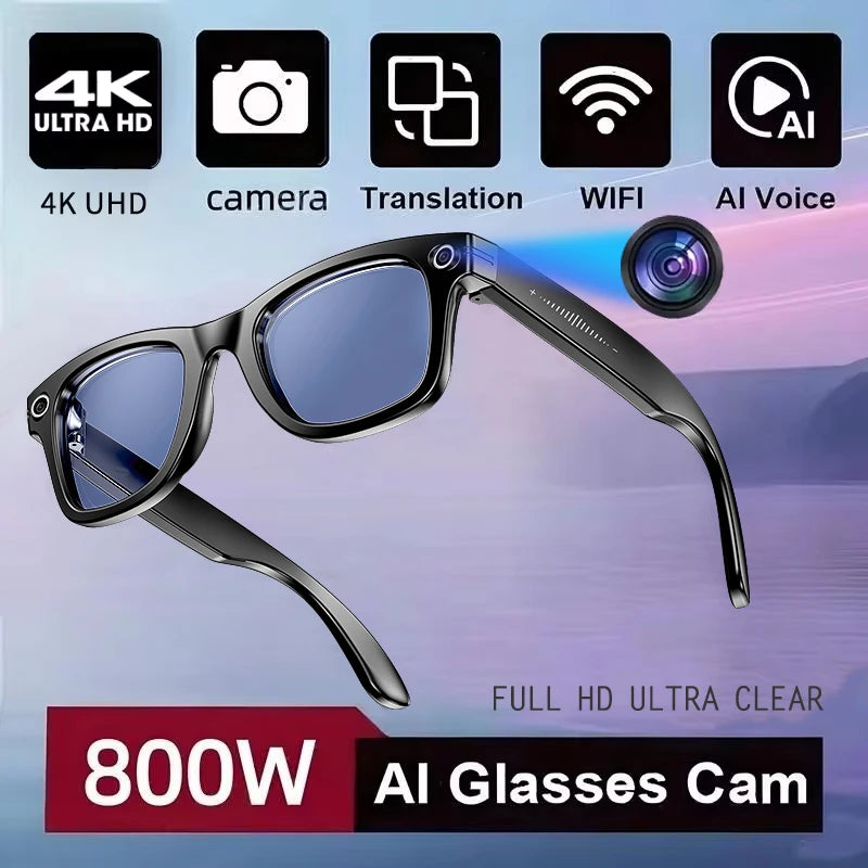 New 800W Camera AI Glasses Men Color-Changing Smart Translation Glasses Photo Video Recording Waterproof Call Smart Sunglasses LevHub